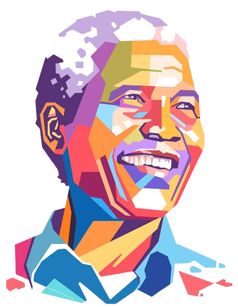 Illustrated portrait of Nelson Mandela